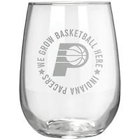 Indiana Pacers Etched 17oz. Rally Cry Stemless Wine Glass