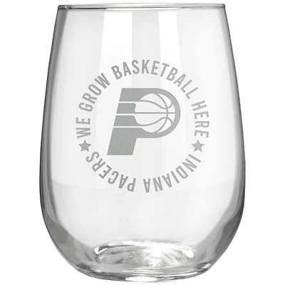 Indiana Pacers Etched 17oz. Rally Cry Stemless Wine Glass