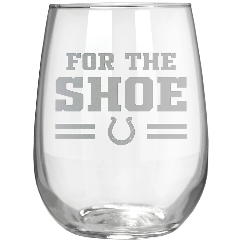 Indianapolis Colts Etched 17oz. Rally Cry Stemless Wine Glass