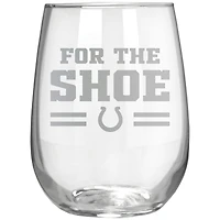 Indianapolis Colts Etched 17oz. Rally Cry Stemless Wine Glass