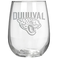Jacksonville Jaguars Etched 17oz. Rally Cry Stemless Wine Glass