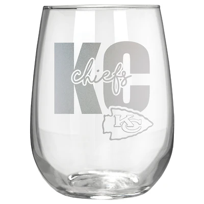 Kansas City Chiefs Etched 17oz. City Stemless Wine Glass