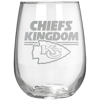 Kansas City Chiefs Etched 17oz. Rally Cry Stemless Wine Glass