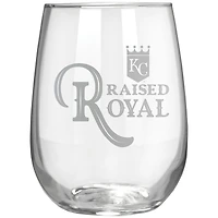 Kansas City Royals Etched 17oz. Rally Cry Stemless Wine Glass