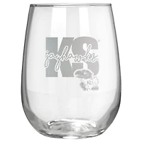 Kansas Jayhawks Etched 17oz. City Stemless Wine Glass