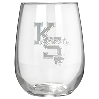 Kansas State Wildcats Etched 17oz. City Stemless Wine Glass