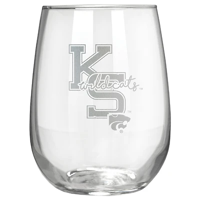 Kansas State Wildcats Etched 17oz. City Stemless Wine Glass