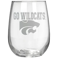 Kansas State Wildcats Etched 17oz. Rally Cry Stemless Wine Glass