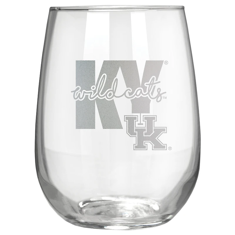 Kentucky Wildcats Etched 17oz. City Stemless Wine Glass