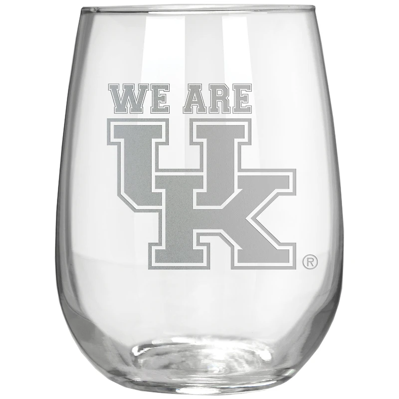 Kentucky Wildcats Etched 17oz. Rally Cry Stemless Wine Glass