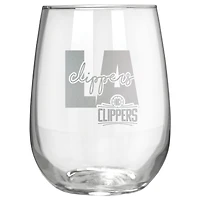 LA Clippers Etched 17oz. City Stemless Wine Glass