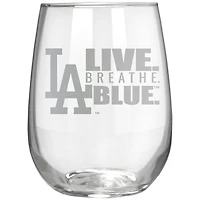 Los Angeles Dodgers Etched 17oz. Rally Cry Stemless Wine Glass