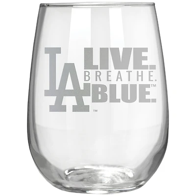 Los Angeles Dodgers Etched 17oz. Rally Cry Stemless Wine Glass