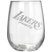 Los Angeles Lakers Etched 17oz. Rally Cry Stemless Wine Glass