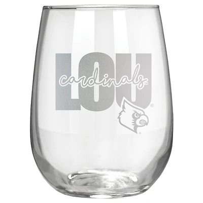 Louisville Cardinals Etched 17oz. City Stemless Wine Glass
