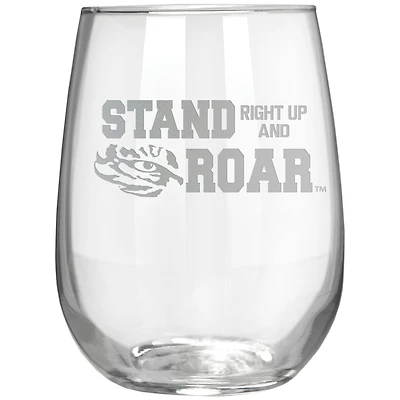 LSU Tigers Etched 17oz. Rally Cry Stemless Wine Glass