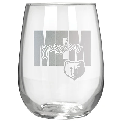 Memphis Grizzlies Etched 17oz. City Stemless Wine Glass