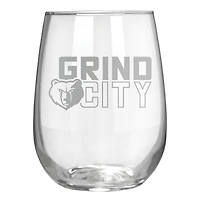 Memphis Grizzlies Etched 17oz. Rally Cry Stemless Wine Glass