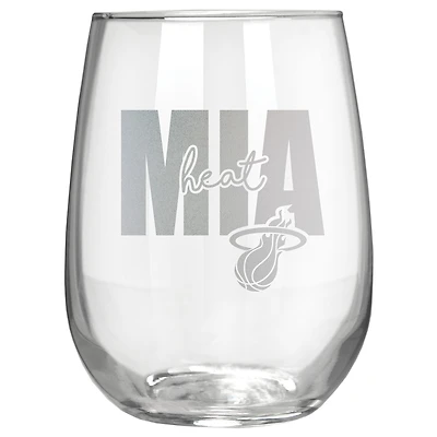 Miami Heat Etched 17oz. City Stemless Wine Glass