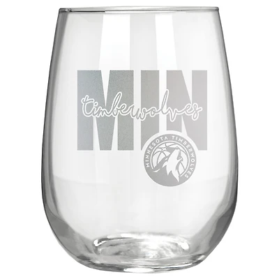 Minnesota Timberwolves Etched 17oz. City Stemless Wine Glass
