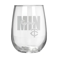 Minnesota Twins Etched 17oz. City Stemless Wine Glass