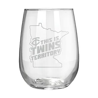 Minnesota Twins Etched 17oz. Rally Cry Stemless Wine Glass