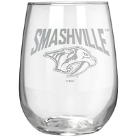 Nashville Predators Etched 17oz. Rally Cry Stemless Wine Glass