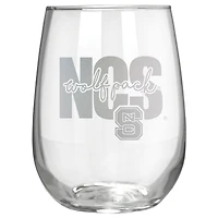 NC State Wolfpack Etched 17oz. City Stemless Wine Glass