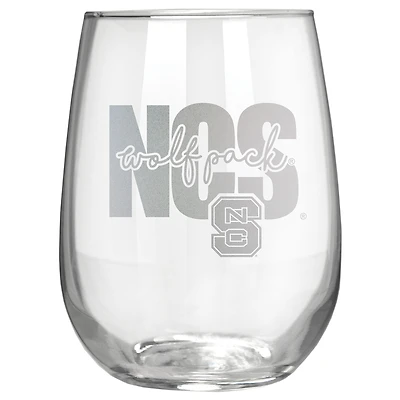 NC State Wolfpack Etched 17oz. City Stemless Wine Glass
