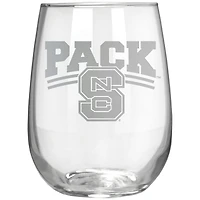 NC State Wolfpack Etched 17oz. Rally Cry Stemless Wine Glass
