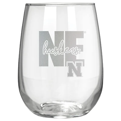 Nebraska Huskers Etched 17oz. City Stemless Wine Glass