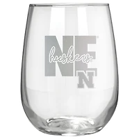 Nebraska Huskers Etched 17oz. City Stemless Wine Glass