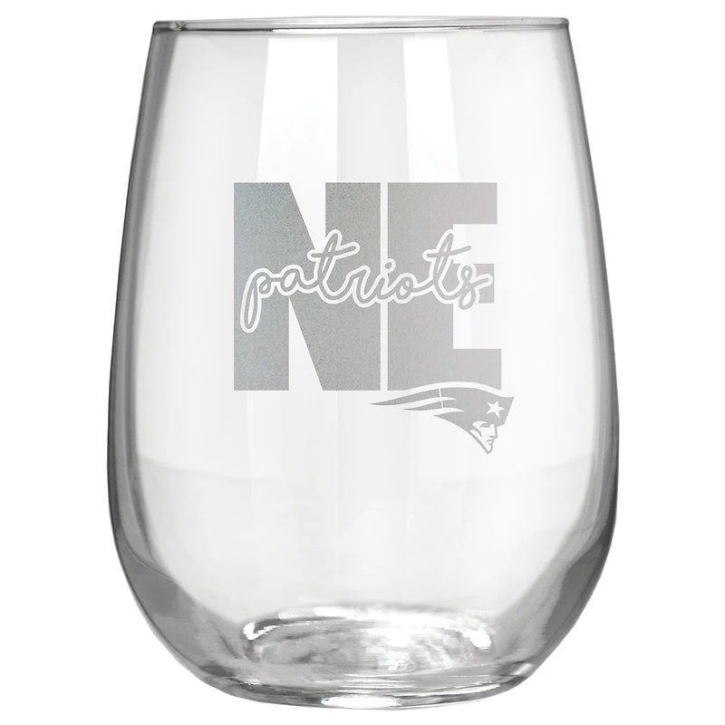 New England Patriots Etched 17oz. City Stemless Wine Glass