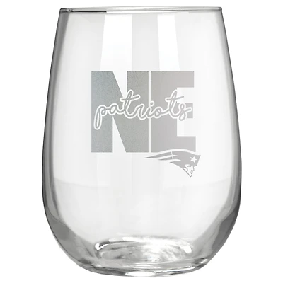 New England Patriots Etched 17oz. City Stemless Wine Glass