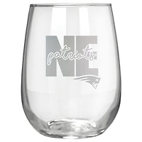 New England Patriots Etched 17oz. City Stemless Wine Glass