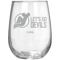 New Jersey Devils Etched 17oz. Rally Cry Stemless Wine Glass