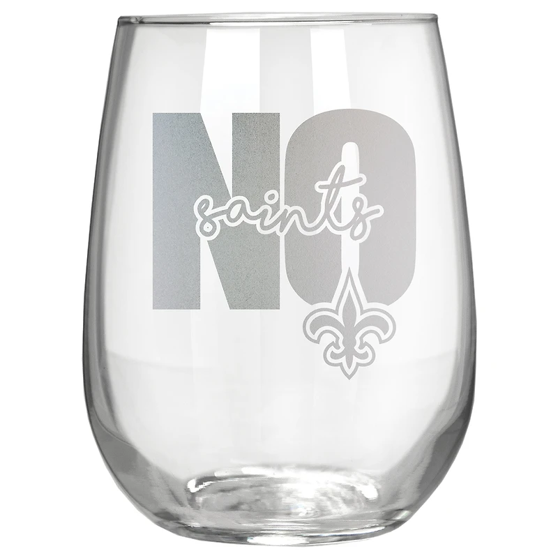 New Orleans Saints Etched 17oz. City Stemless Wine Glass