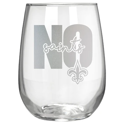New Orleans Saints Etched 17oz. City Stemless Wine Glass