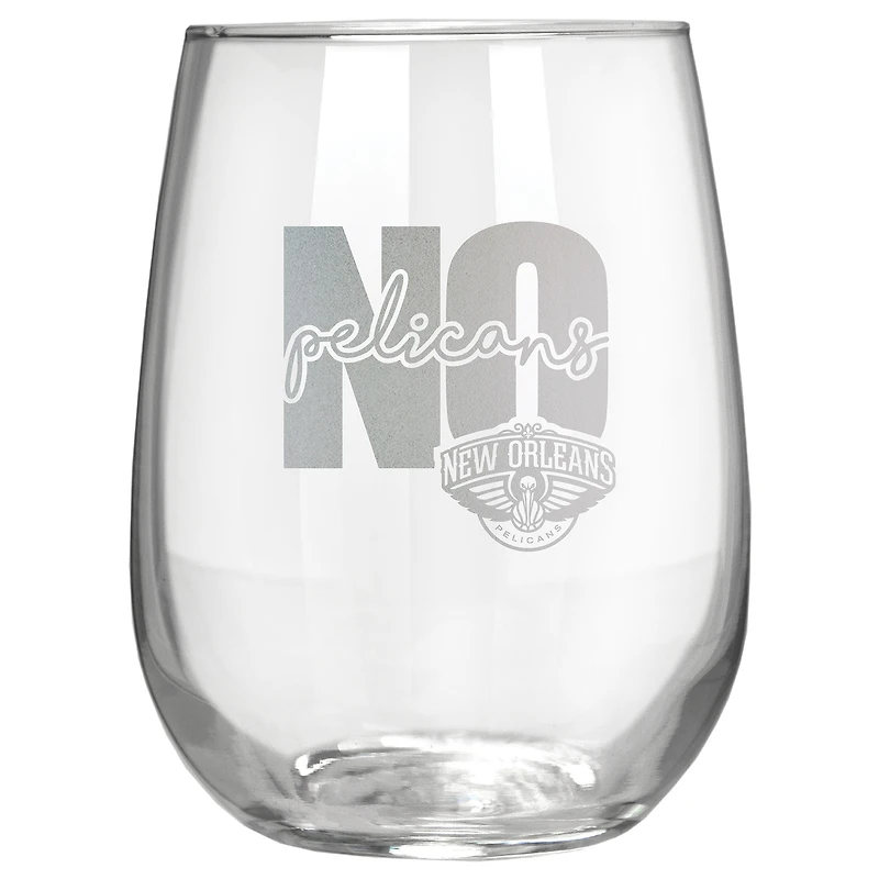 New Orleans Pelicans Etched 17oz. City Stemless Wine Glass
