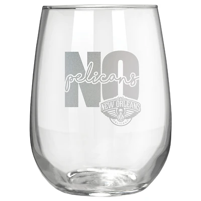 New Orleans Pelicans Etched 17oz. City Stemless Wine Glass