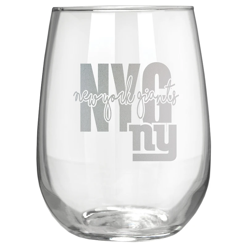 New York Giants Etched 17oz. City Stemless Wine Glass