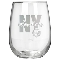 New York Islanders Etched 17oz. City Stemless Wine Glass