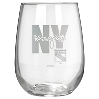 New York Rangers Etched 17oz. City Stemless Wine Glass