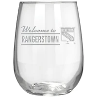 New York Rangers Etched 17oz. Rally Cry Stemless Wine Glass