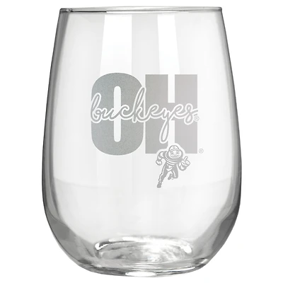 Ohio State Buckeyes Etched 17oz. City Stemless Wine Glass