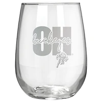 Ohio State Buckeyes Etched 17oz. City Stemless Wine Glass