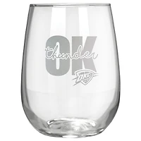 Oklahoma City Thunder Etched 17oz. City Stemless Wine Glass