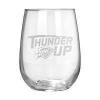 Oklahoma City Thunder Etched 17oz. Rally Cry Stemless Wine Glass