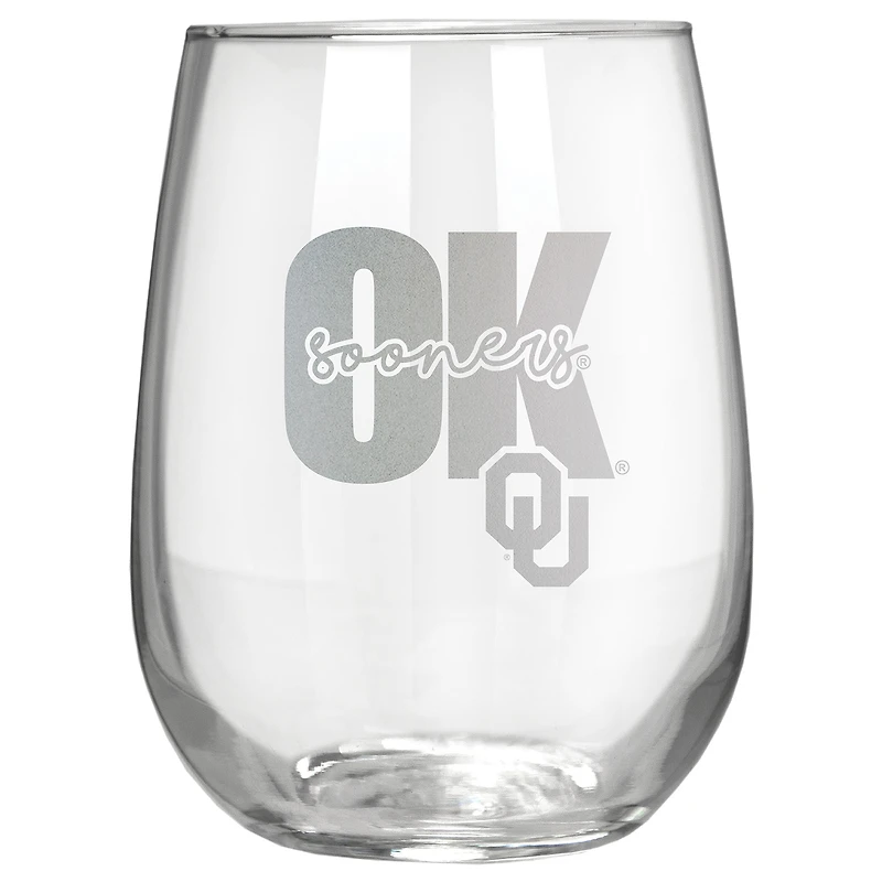 Oklahoma Sooners Etched 17oz. City Stemless Wine Glass