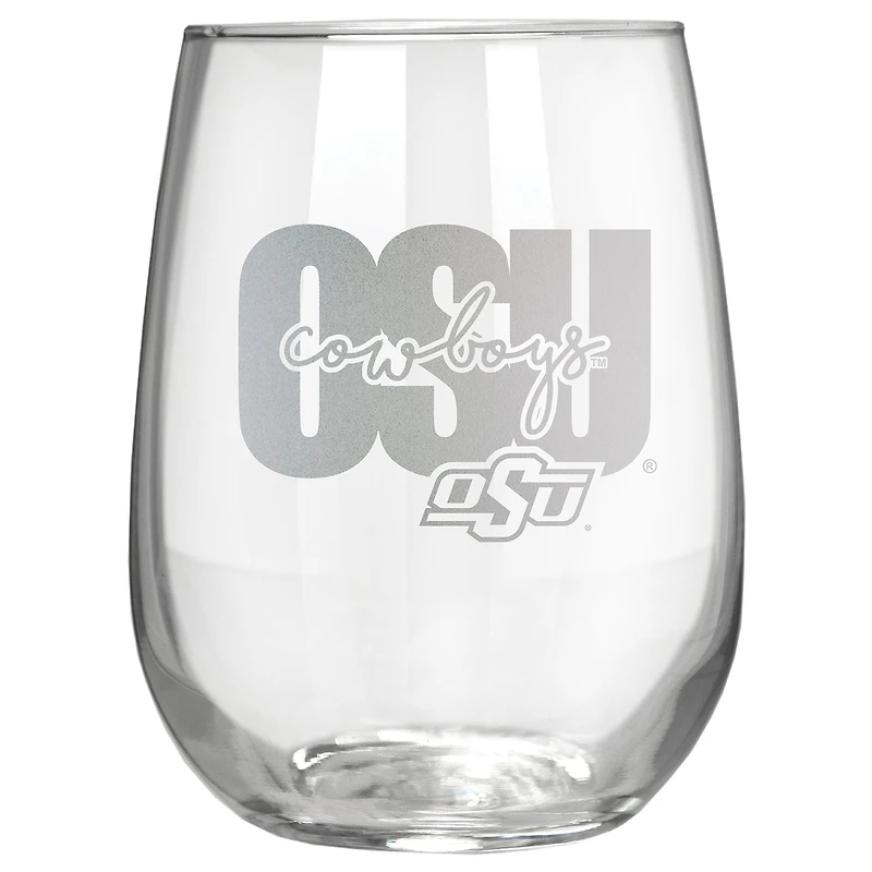Oklahoma State Cowboys Etched 17oz. City Stemless Wine Glass